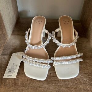 a new day White Pearl Embellished Heels